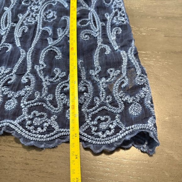 Soft Surroundings Lucy Topper Twilight Embroidered Lace Blue Cardigan Size S - Picture 6 of 9